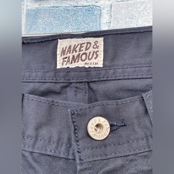 NAKED & FAMOUS Women Jeans W28 Trousers Tapered Pants Japanese Denim Indigo - Picture 3 of 8